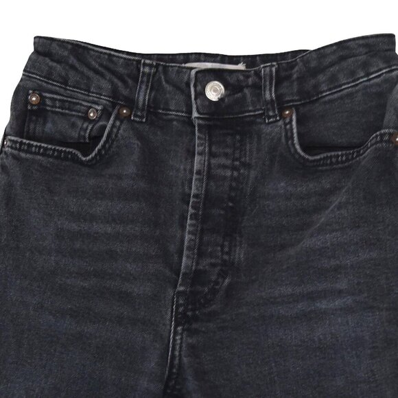 We The Free Raw Hem Straight Leg Faded Black Jeans 27 y2k 90s - Picture 3 of 8